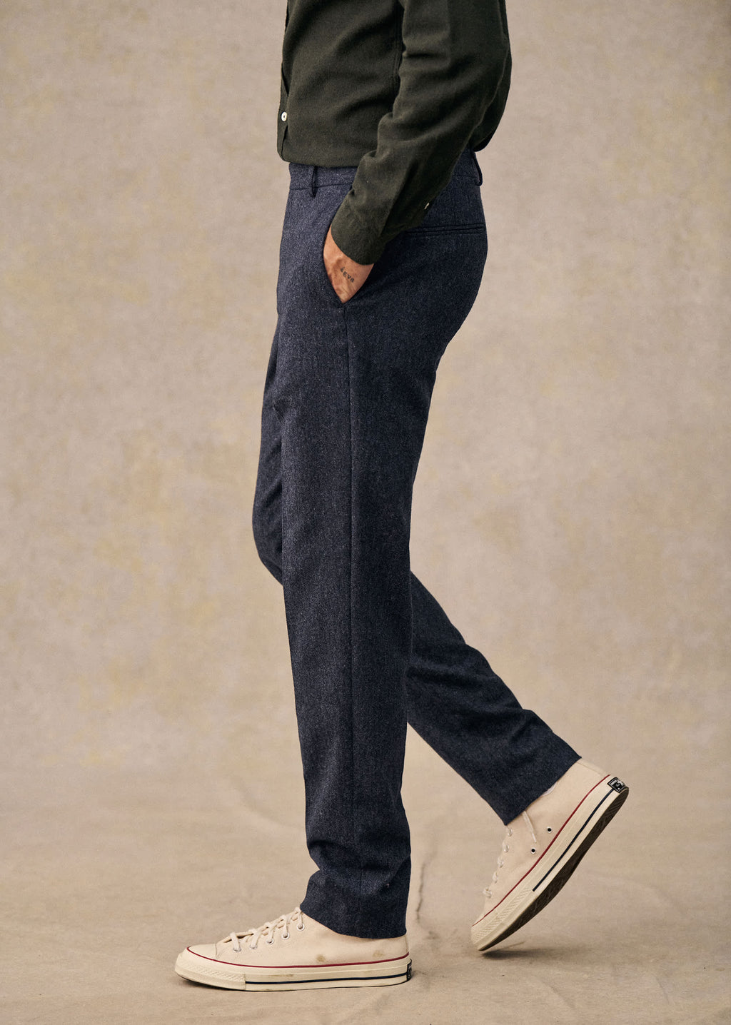 Pantalon Carl - Tweed Bleu Chiné