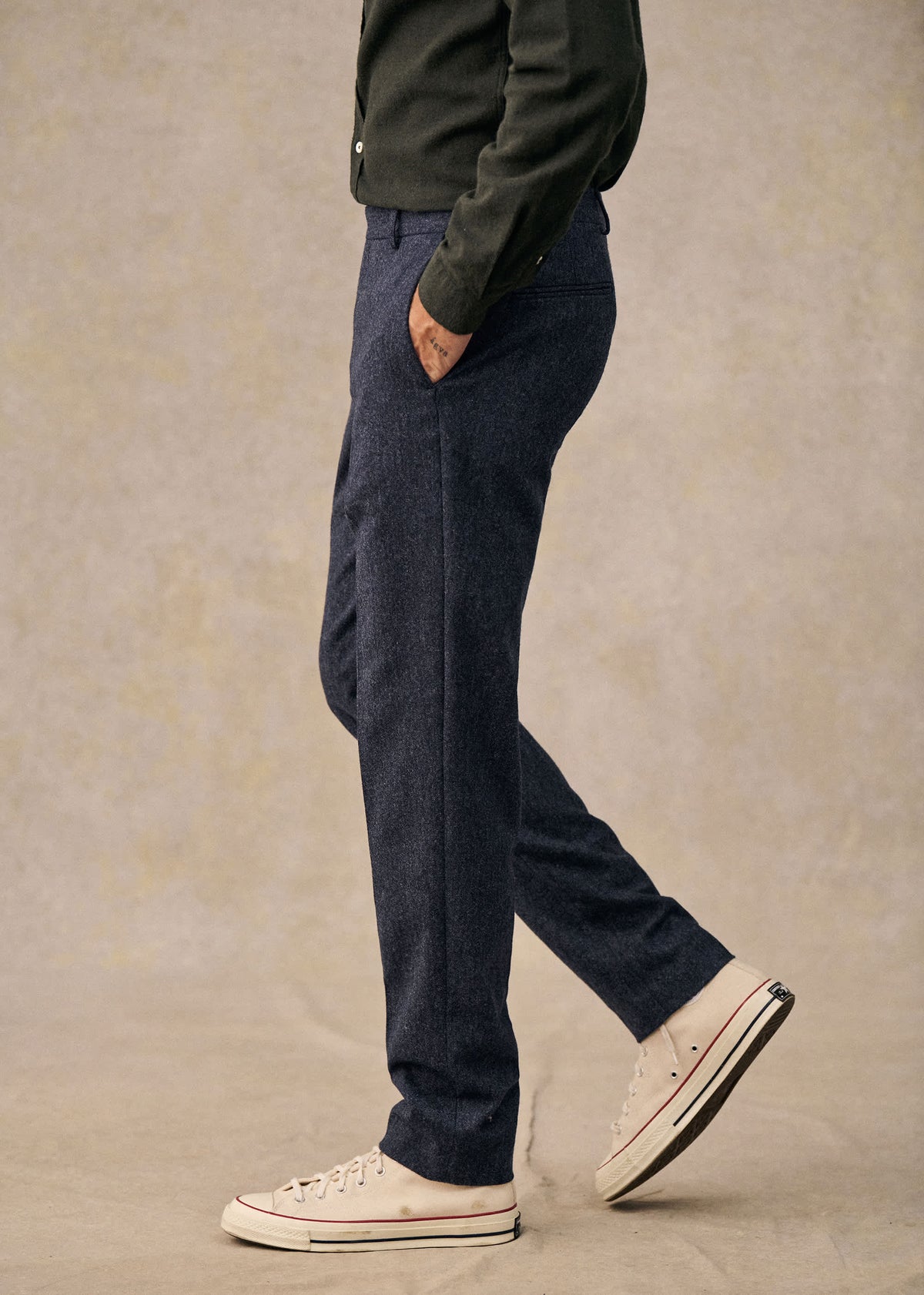 Pantalon Carl - Tweed Bleu Chiné