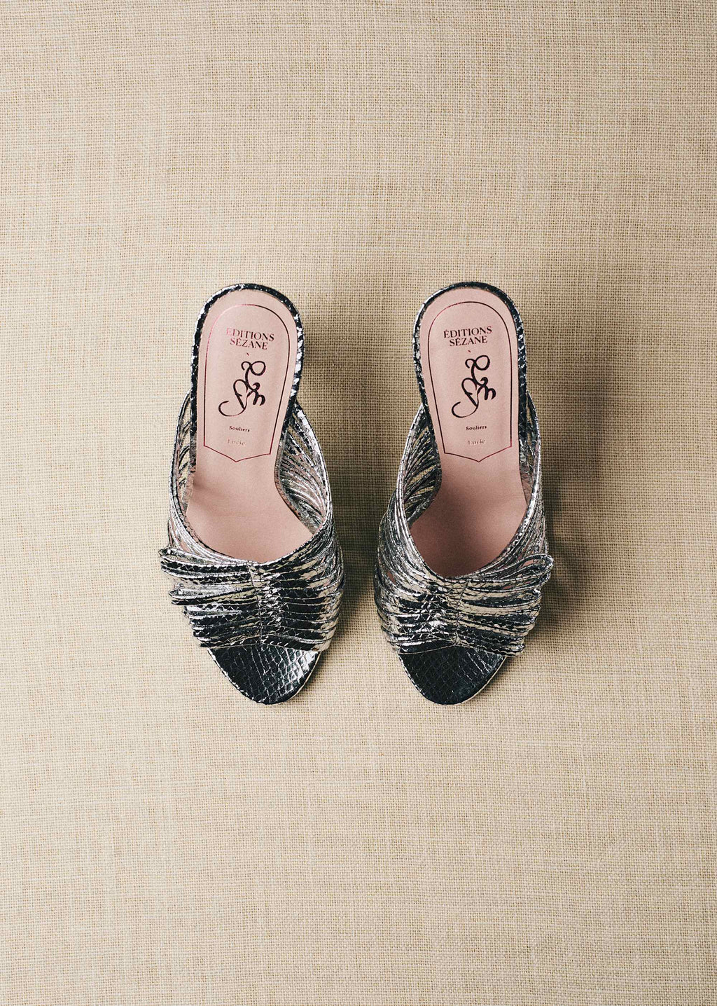 Sandales Lucie - CFM Souliers x Editions Sézane - Serpent argent