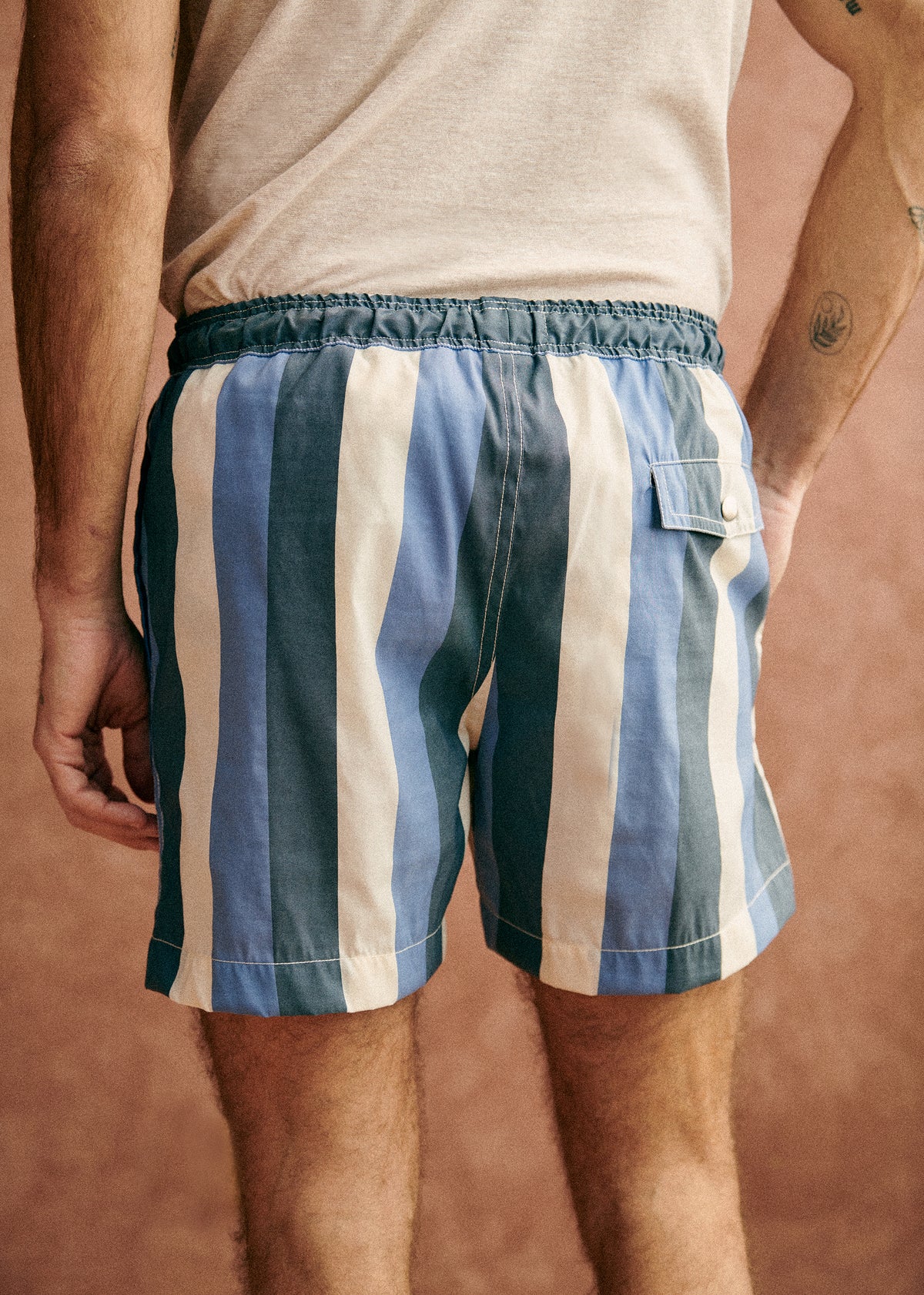 Maillot de bain Rob - Rayures Bleu / Écru / Marine