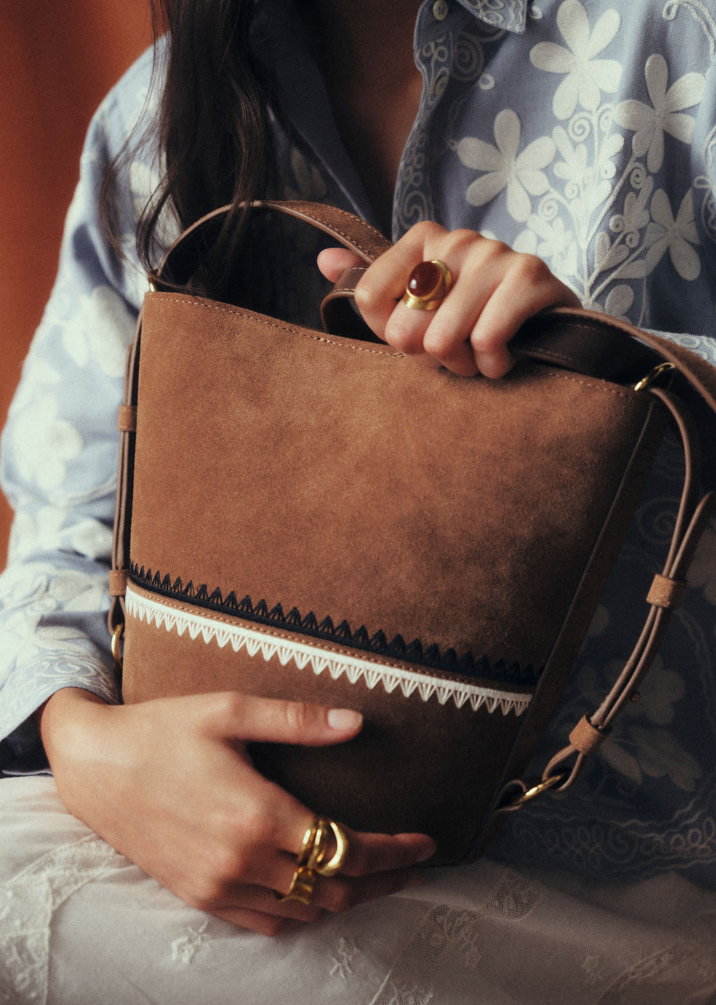 Sac Gary - Sézane x Baziszt - Choco Broderie