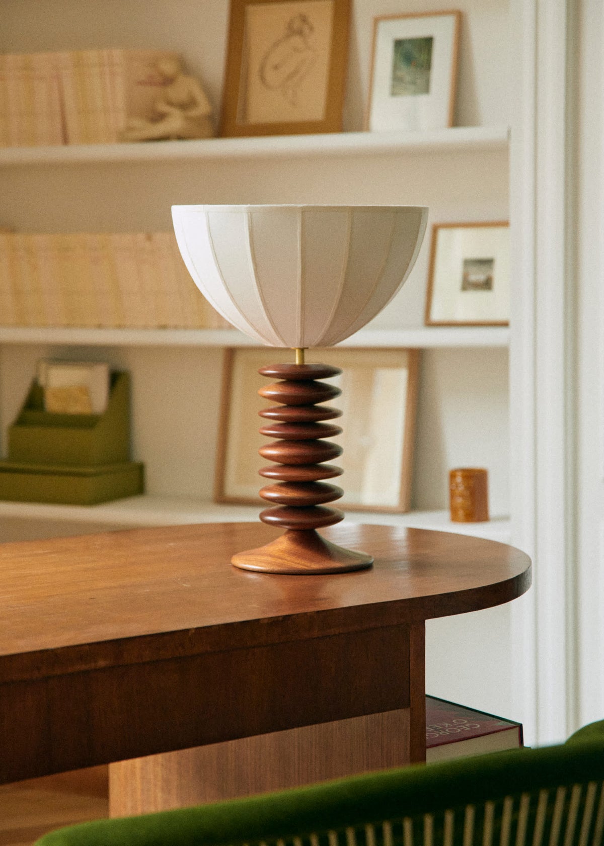 Lampe Tango - Acajou - Abat-jour Tango - Coton écru