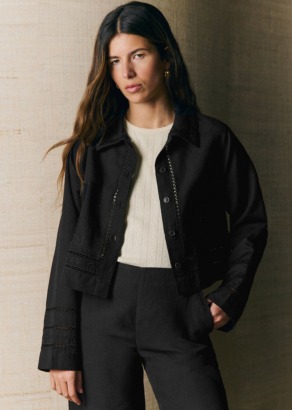 Chemise Aelig - Broderie Placée Noire