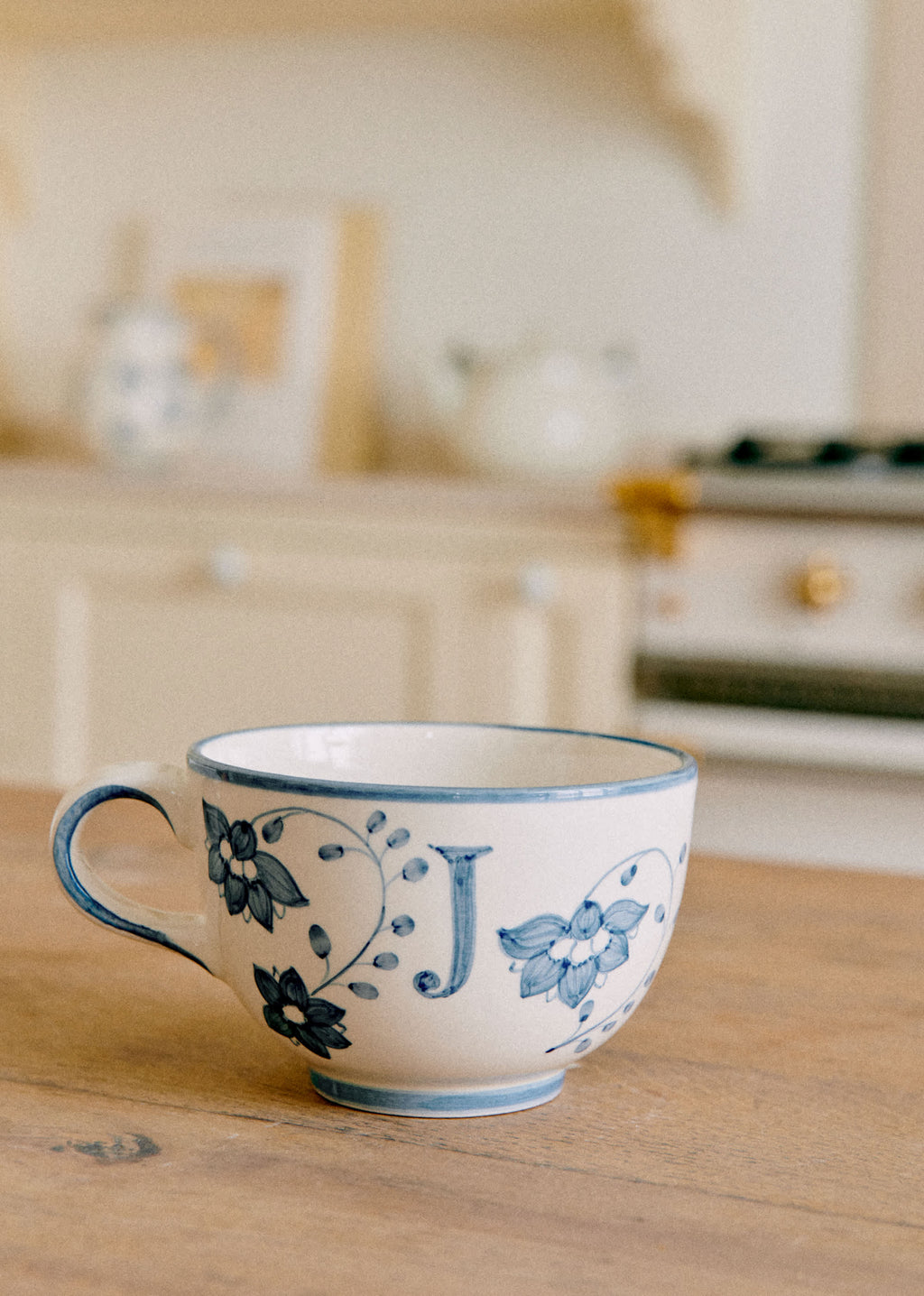 Tasse Poème - Bleu orage - Lettre J