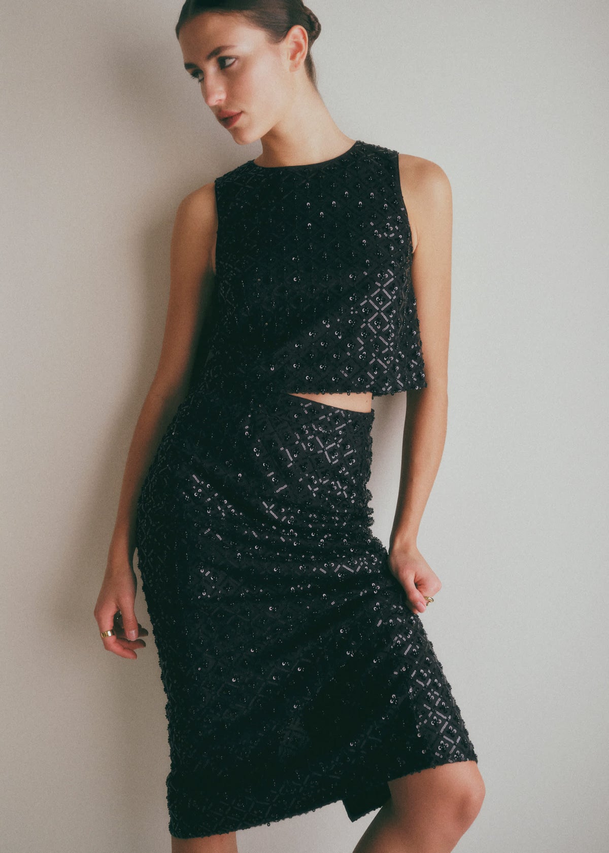 Jupe Magalia - Sequins Noirs