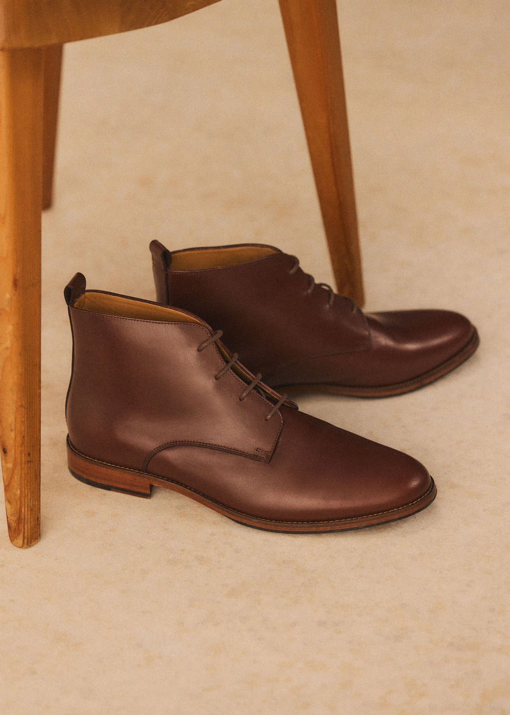 Bottines Chukka John - Cuir Tradition Camel