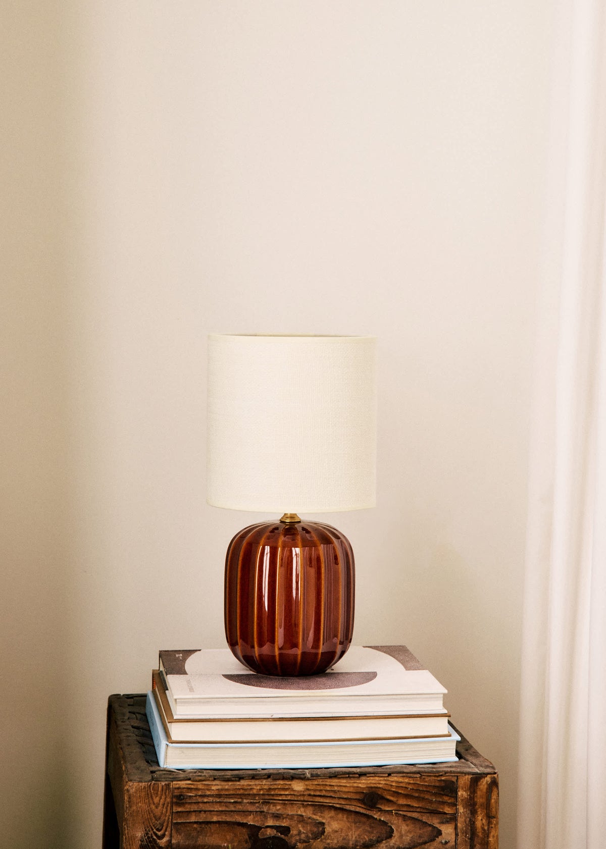 Lampe Traviata petit modèle - Moka - Abat-jour Dolce - Jute Écru