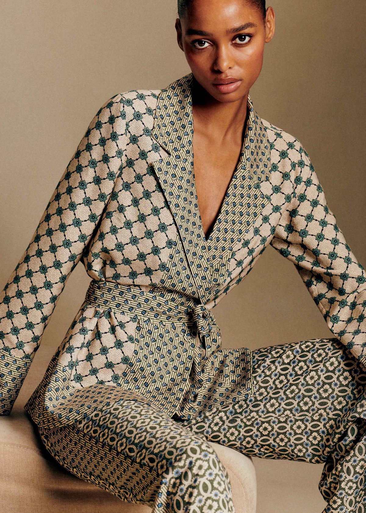 Chemise Amiris - Sézane x Antoinette Poisson - Imprimé Patchwork Dominote