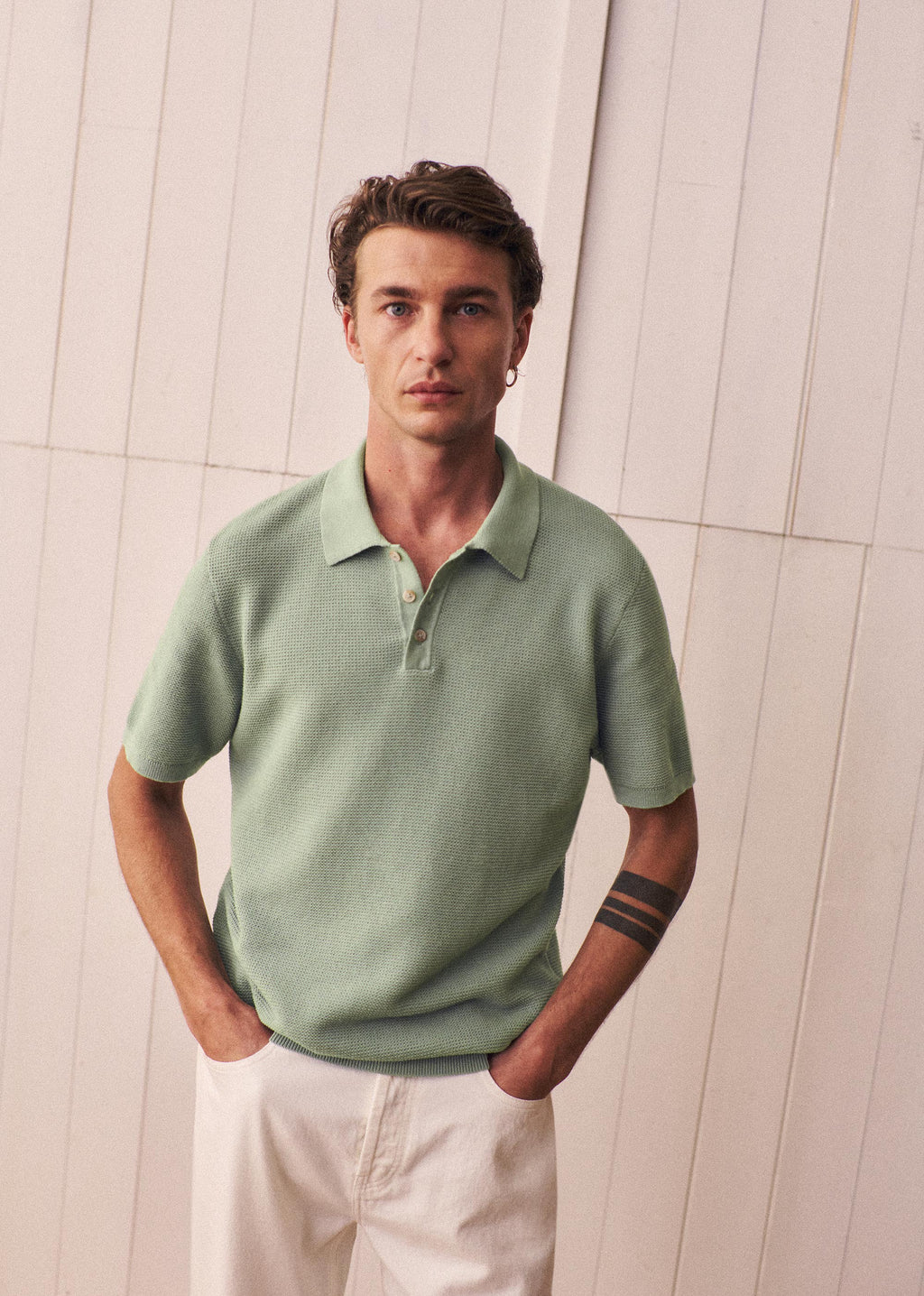 Polo Maille Simeone - Vert Sauge