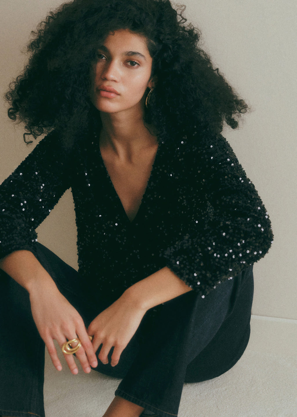 Blouse Shiny - Noir