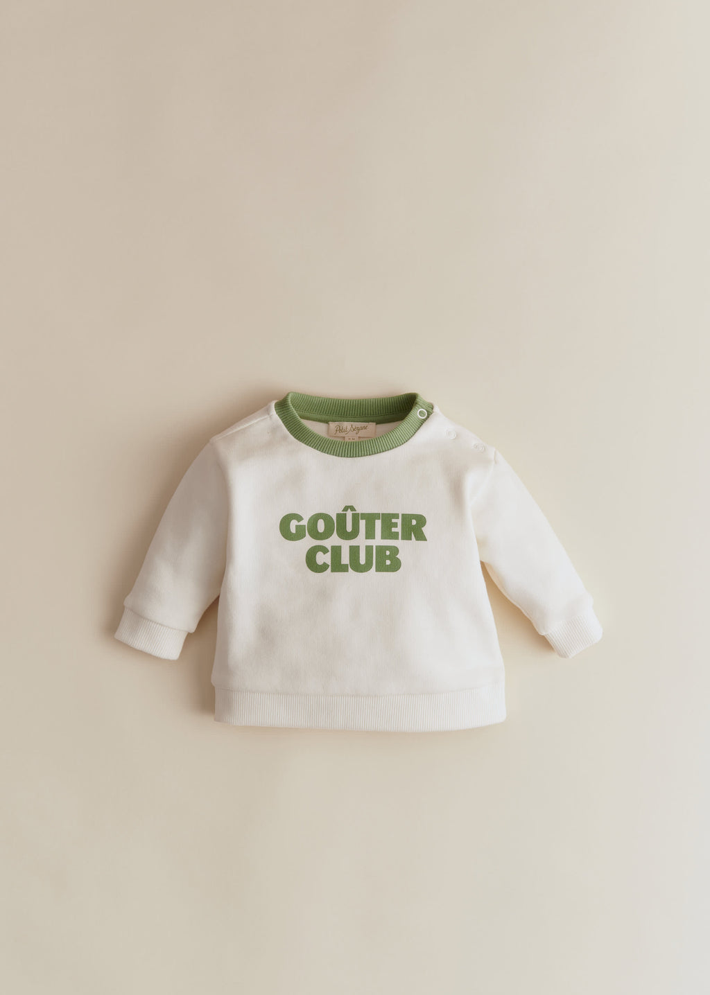 Sweat-Shirt Goûter club - Ecru / Vert