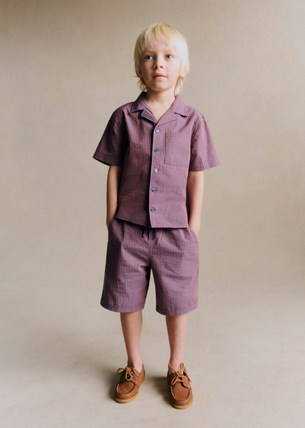 Chemise Mario - Rayure Rose Marine