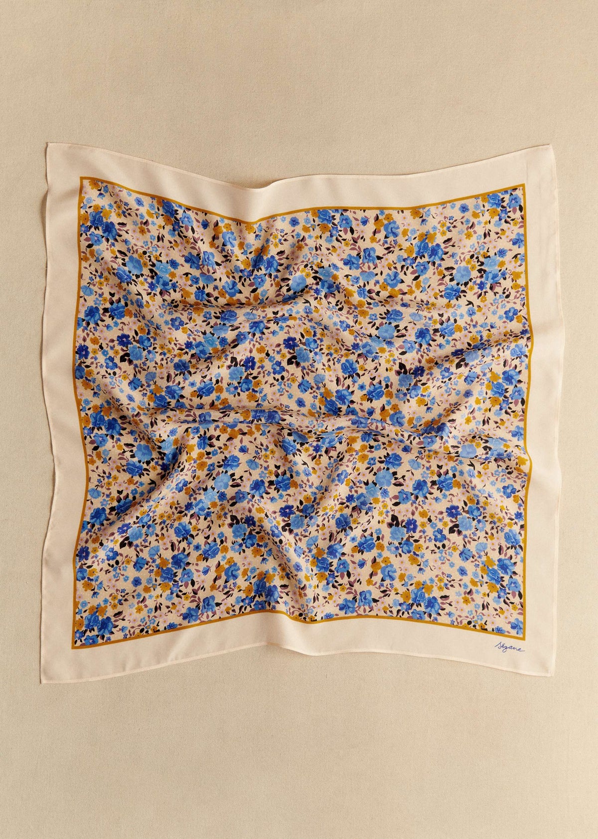 Foulard Cléophée - Petites Fleurs Bleu