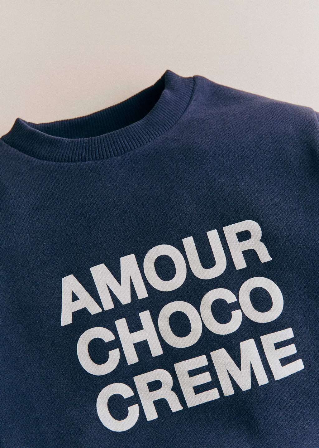 Sweat-Shirt Amour Choco Crème - Marine / Ecru