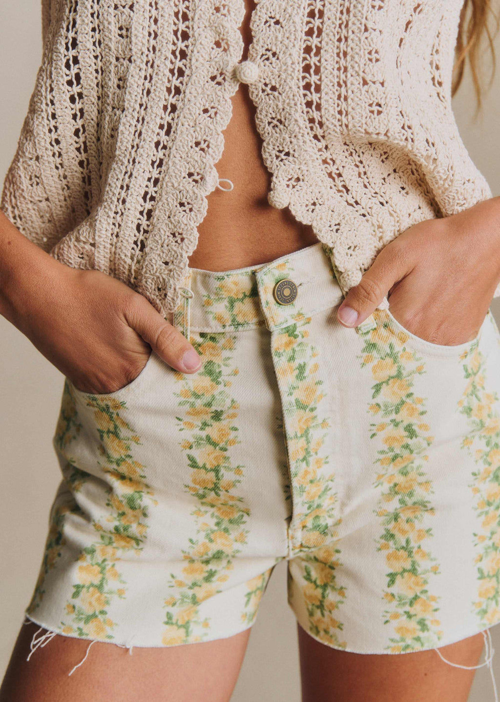 Short Le Summer - Imprime Golden Flower