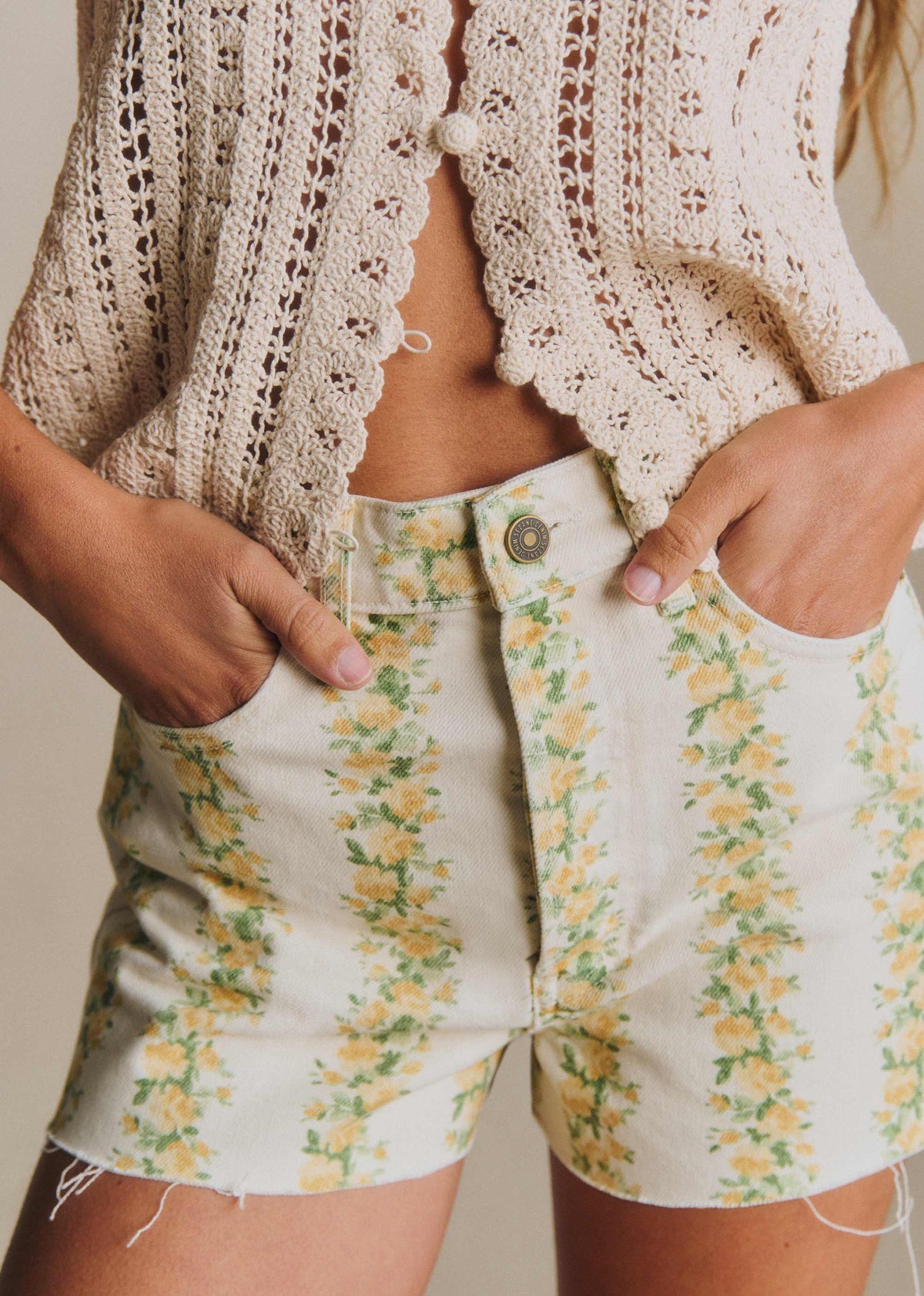 Short Le Summer - Imprime Golden Flower