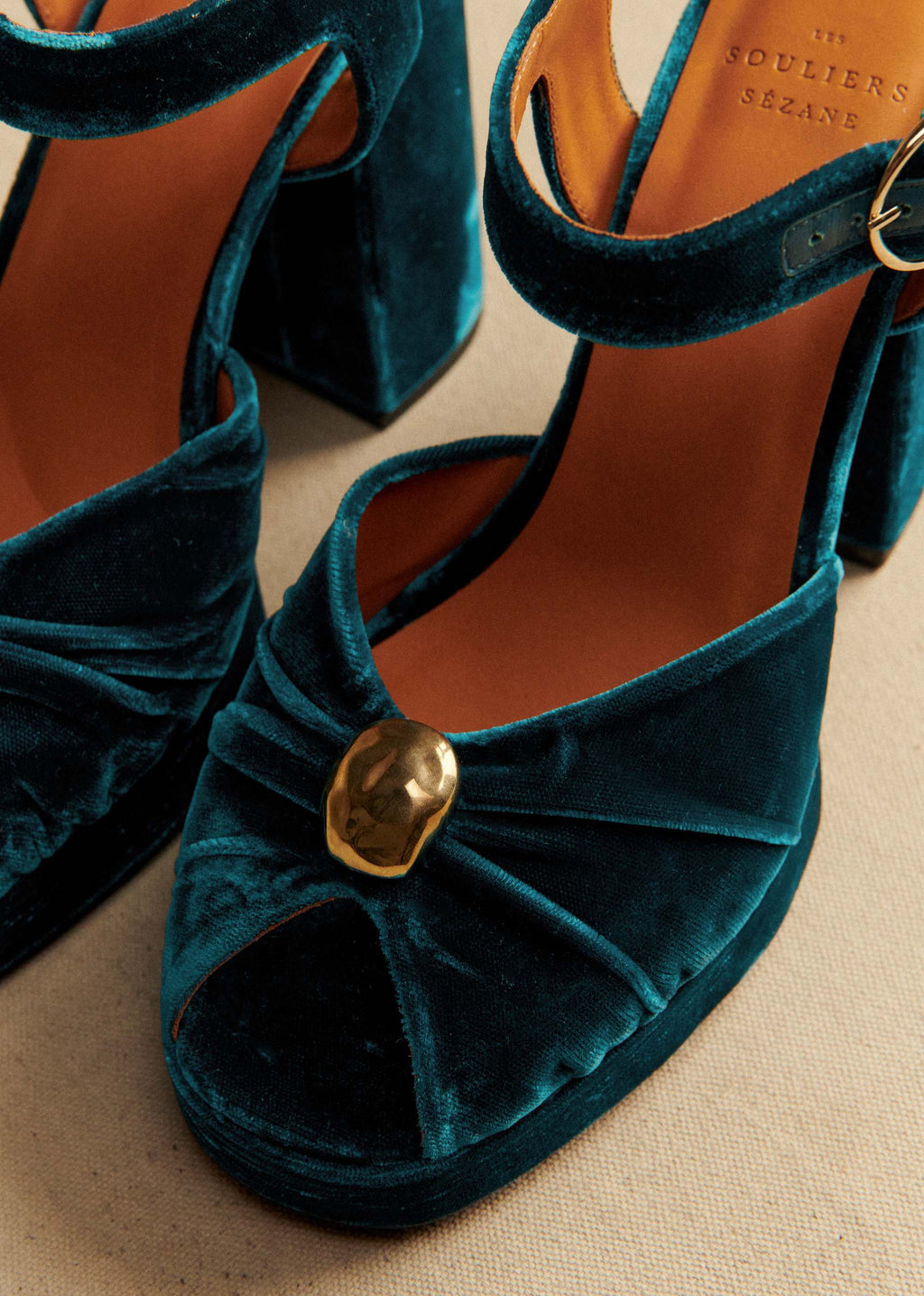 Sandales High Marjolaine - Bleu Velours