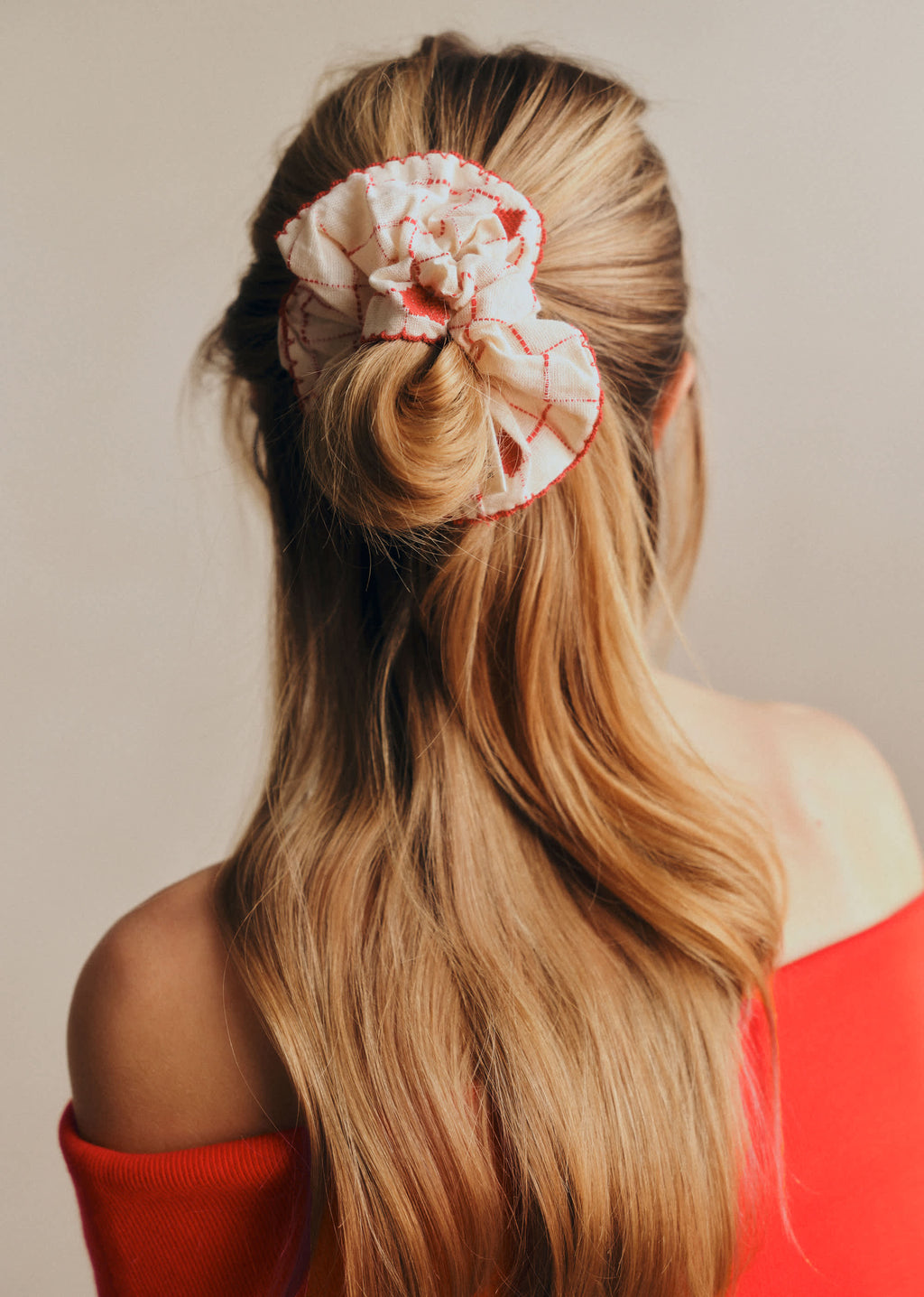 Chouchou - Broderie Coeurs Rouges