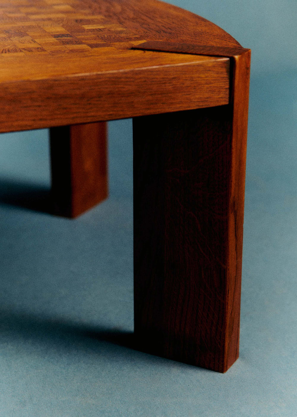 Table basse vintage en marqueterie - Marquetterie Bois