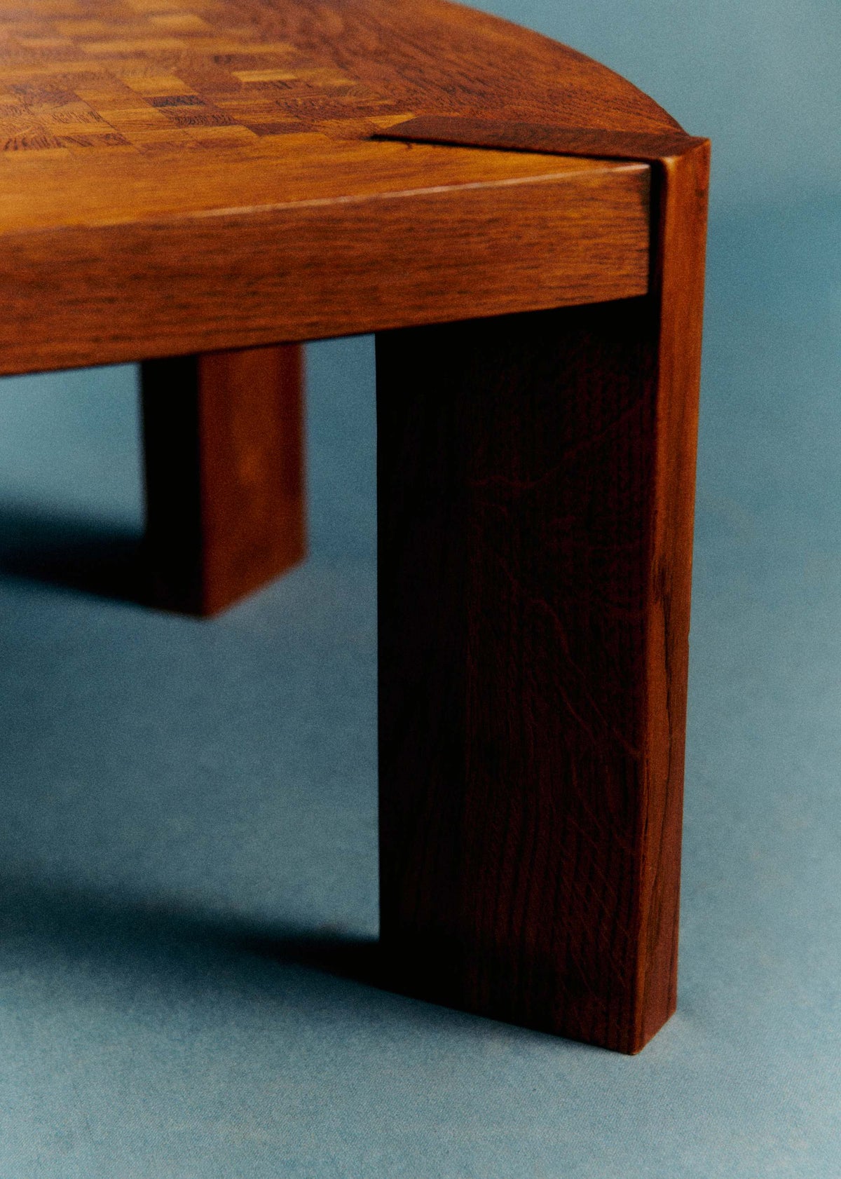 Table basse vintage en marqueterie - Marquetterie Bois