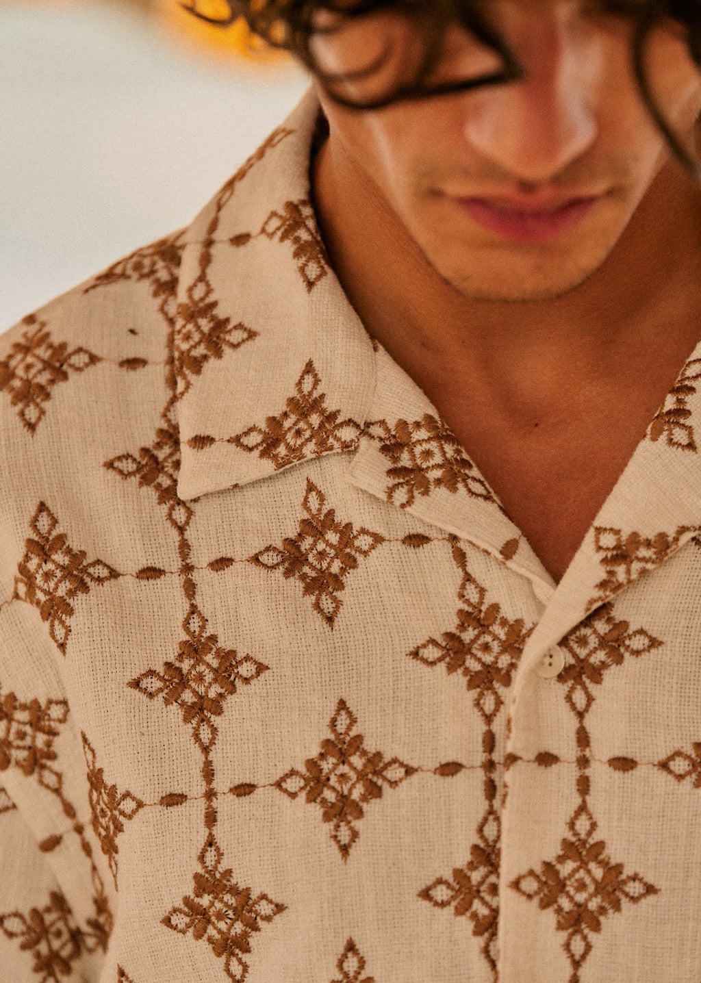 Chemise Holt - Naturel Broderie Camel