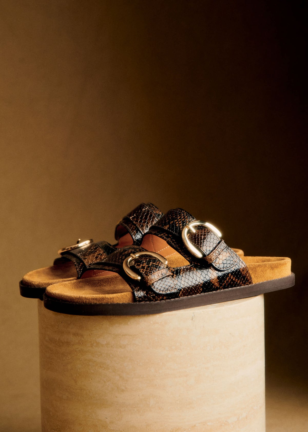 Mules Low Lenny - Kaki Python