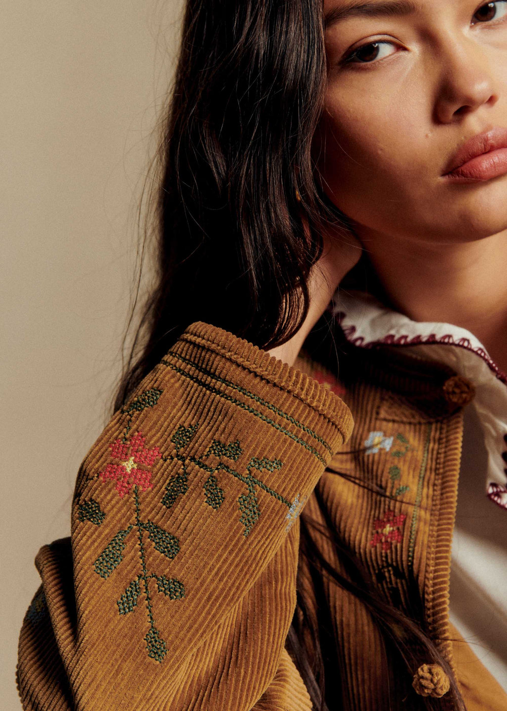 Veste Manela - Sézane x Baziszt - Jardin Fond Beige