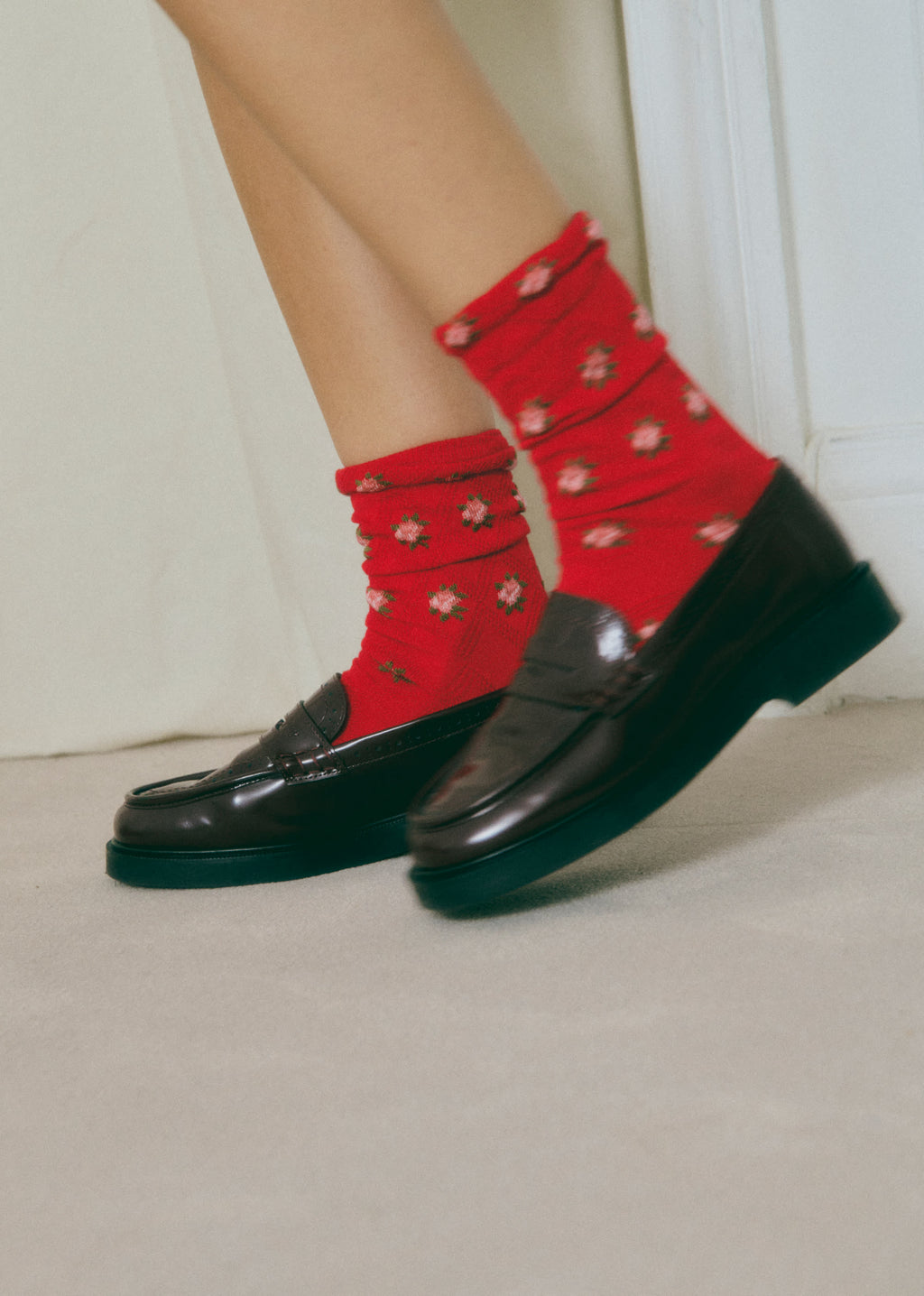 Chaussettes Julia - Rouge Vif