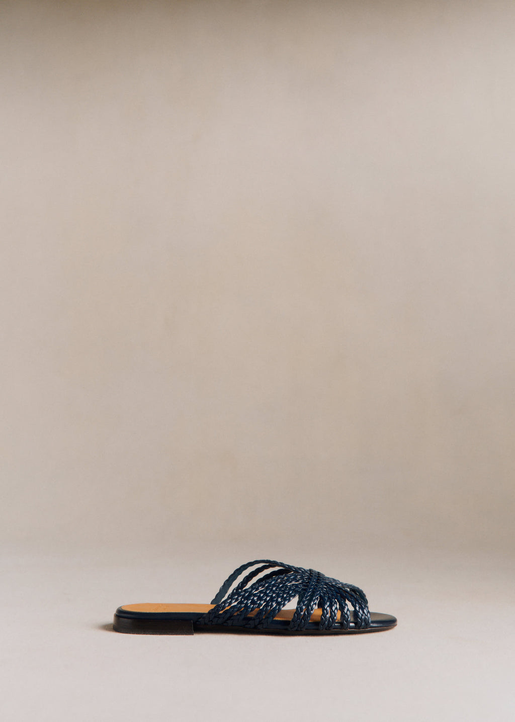Mules Low Paola - Marine Lisse Tressé
