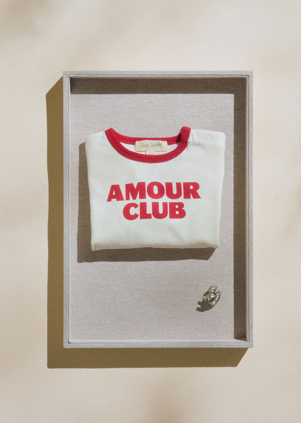 T-Shirt Amour club - Ecru / Rouge
