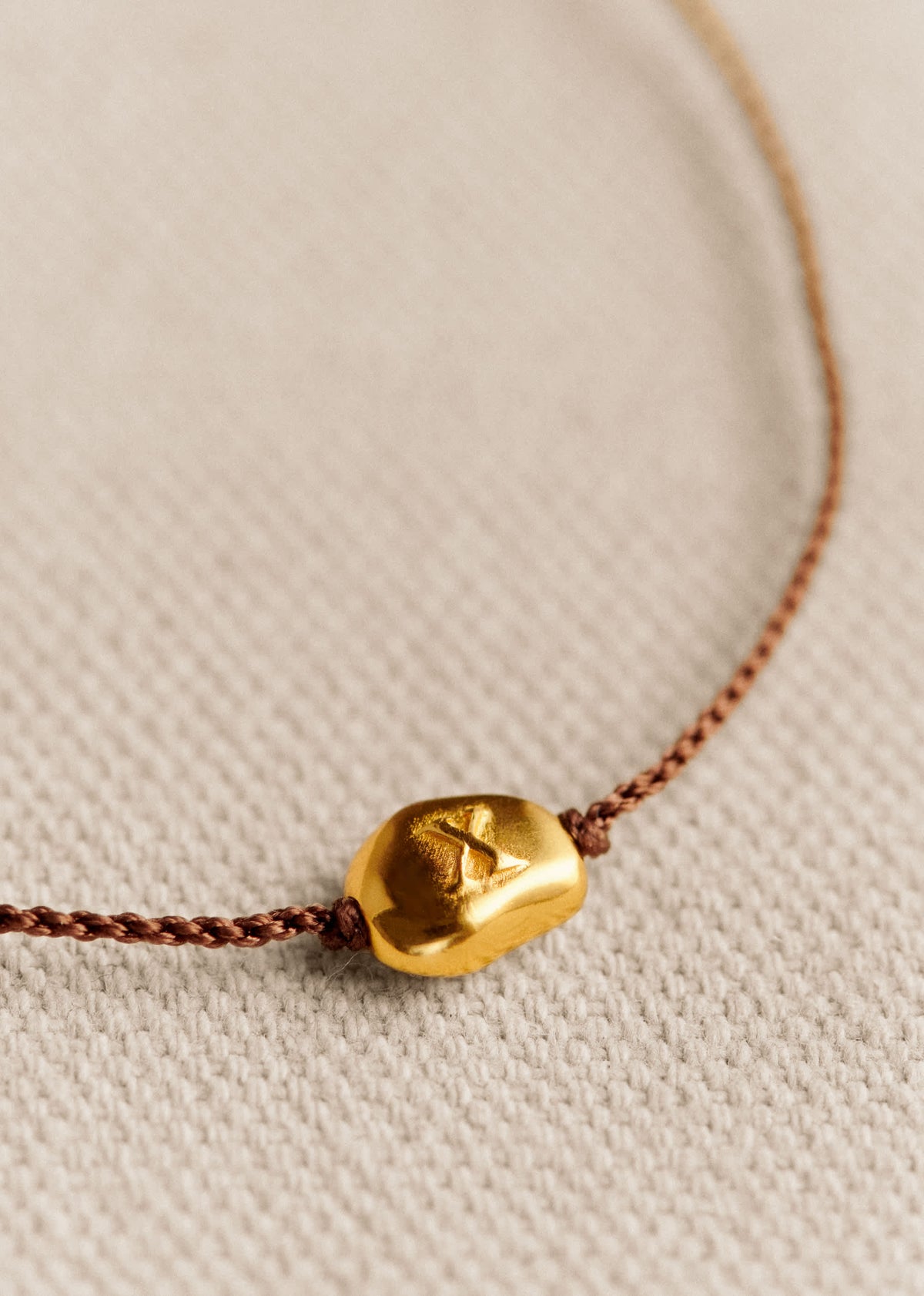 Bracelet Cléo - Chocolat - Lettre X