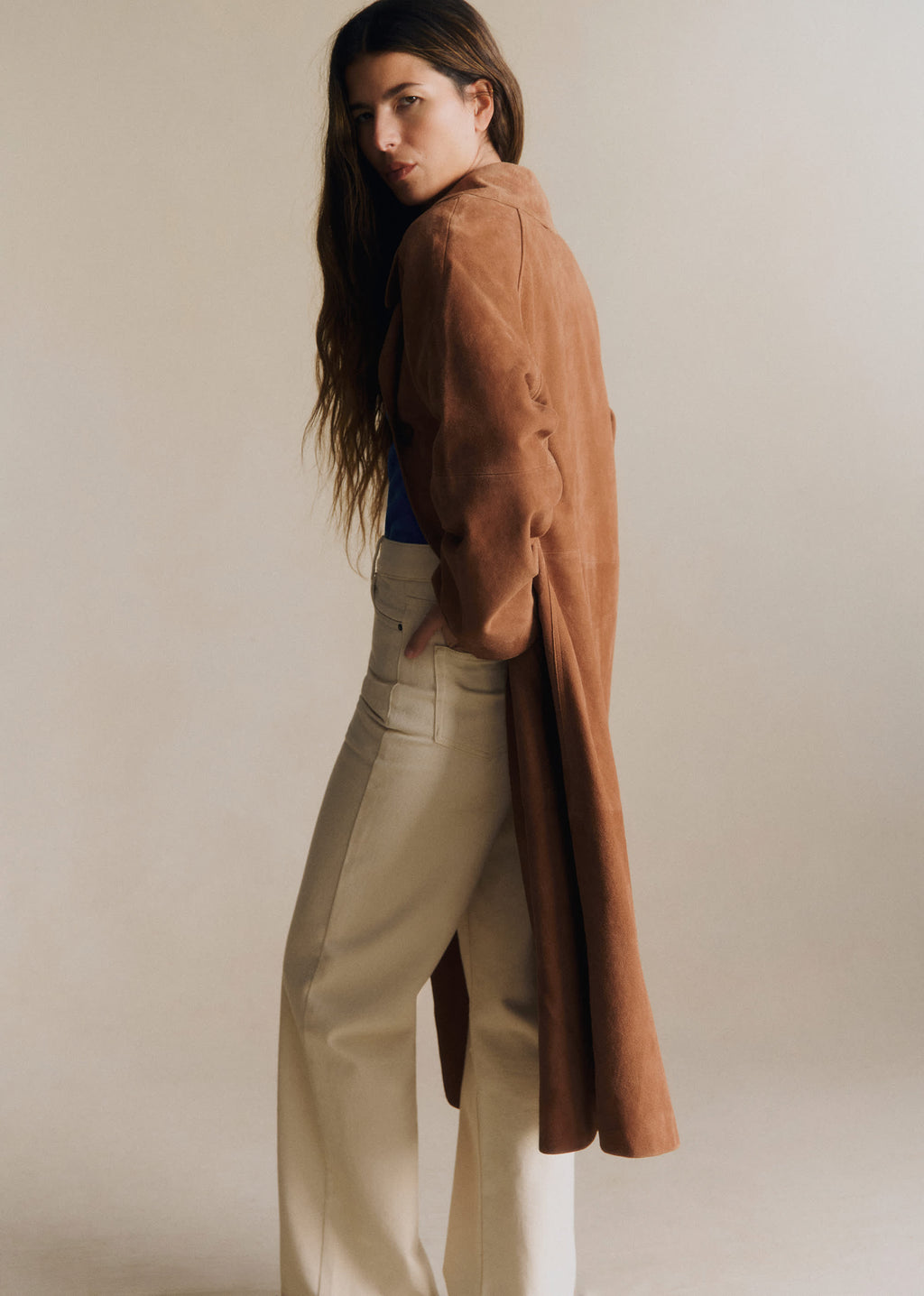 Manteau Clyde - Camel Daim