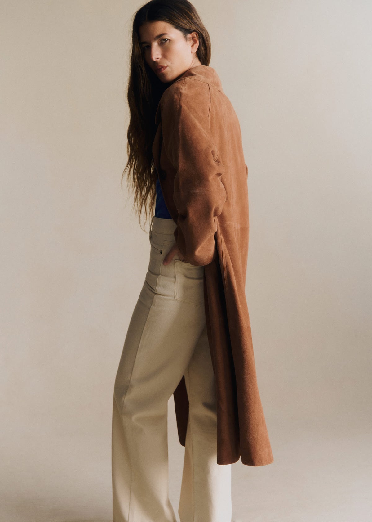 Manteau Clyde - Camel Daim