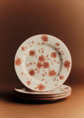 Set de 4 assiettes plates - Fleurs de Jardin - Terre de sienne