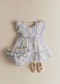 Bloomer Clélia - Rayures Lavande Broderie