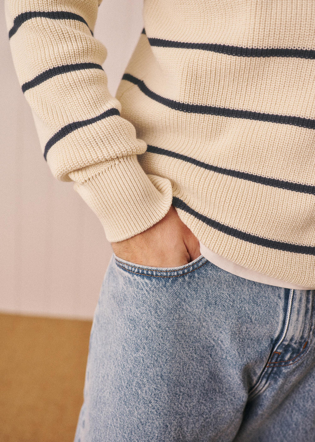 Pull Marlon - Écru Rayures Marine