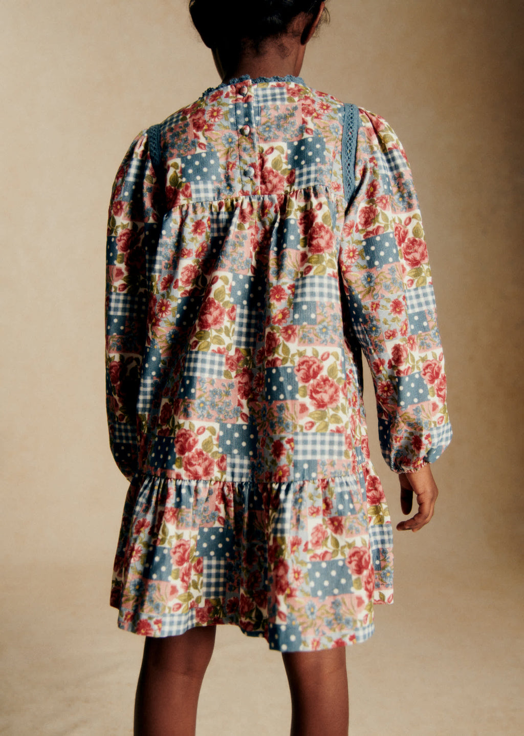 Robe Loren - Patchwork Roses et Pois