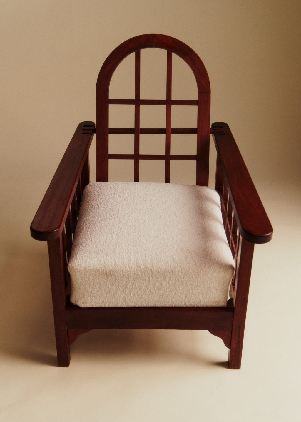 Fauteuil dossier inclinable vintage acajou - Acajou