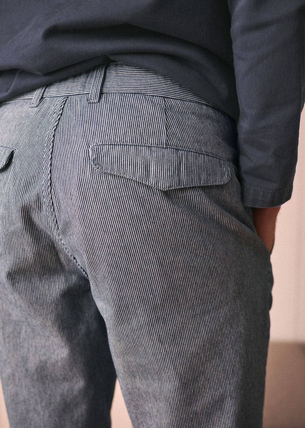 Pantalon Shane - Rayures Écru / Bleu Ciel
