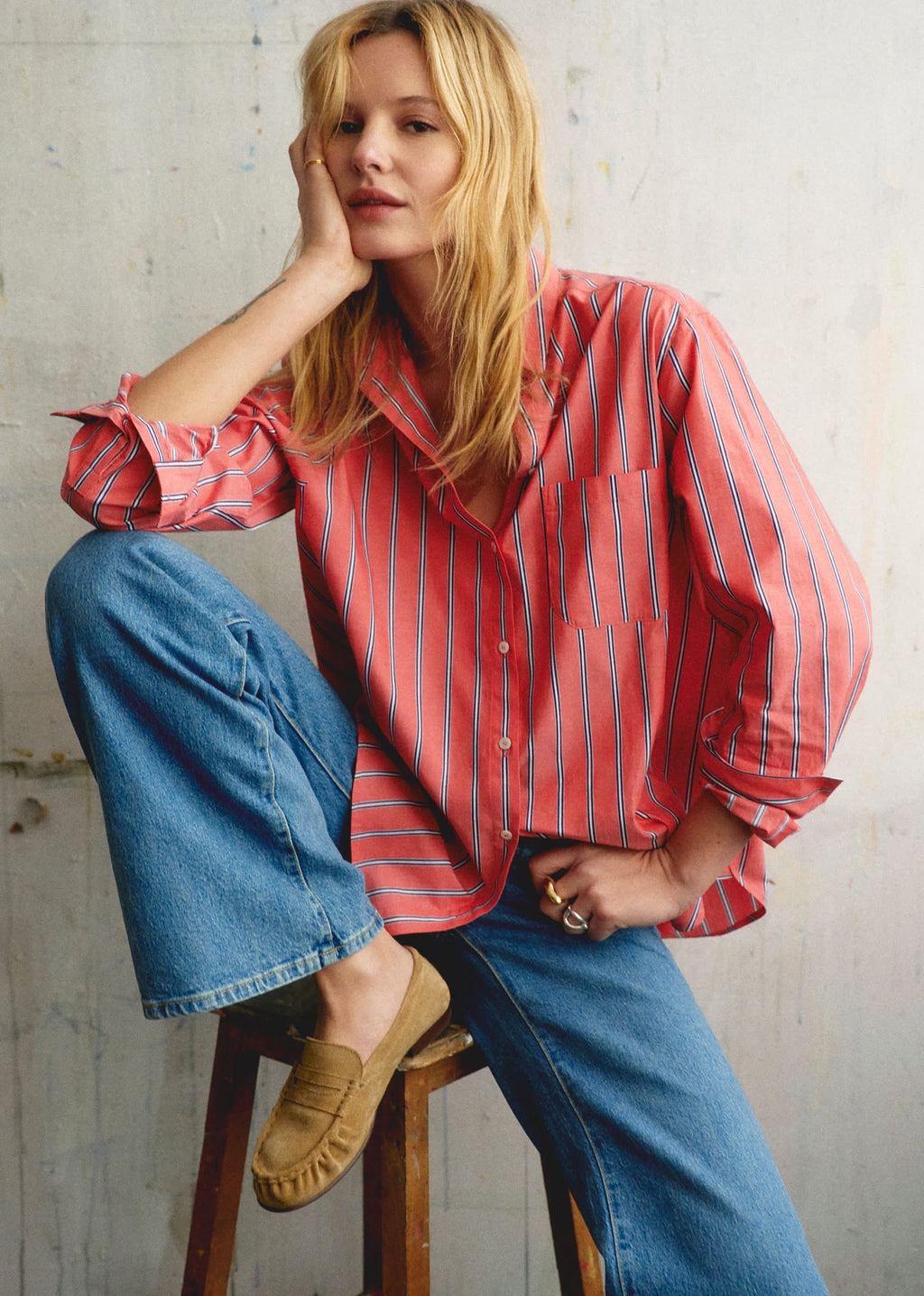 Chemise Max - Rayures Rouge et Ecru