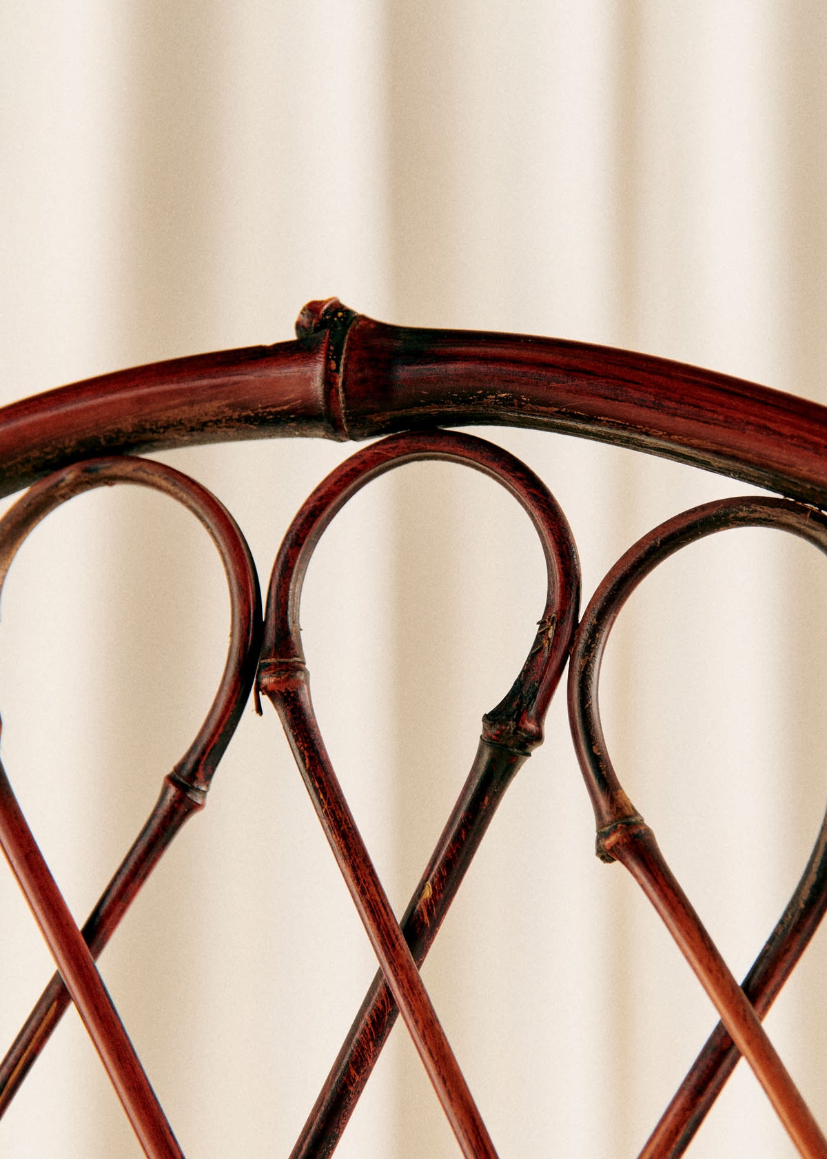 Paravent en bambou et cannage foncé vintage - Bambou et cannage