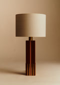 Lampe à poser vintage art déco - Bois et laiton