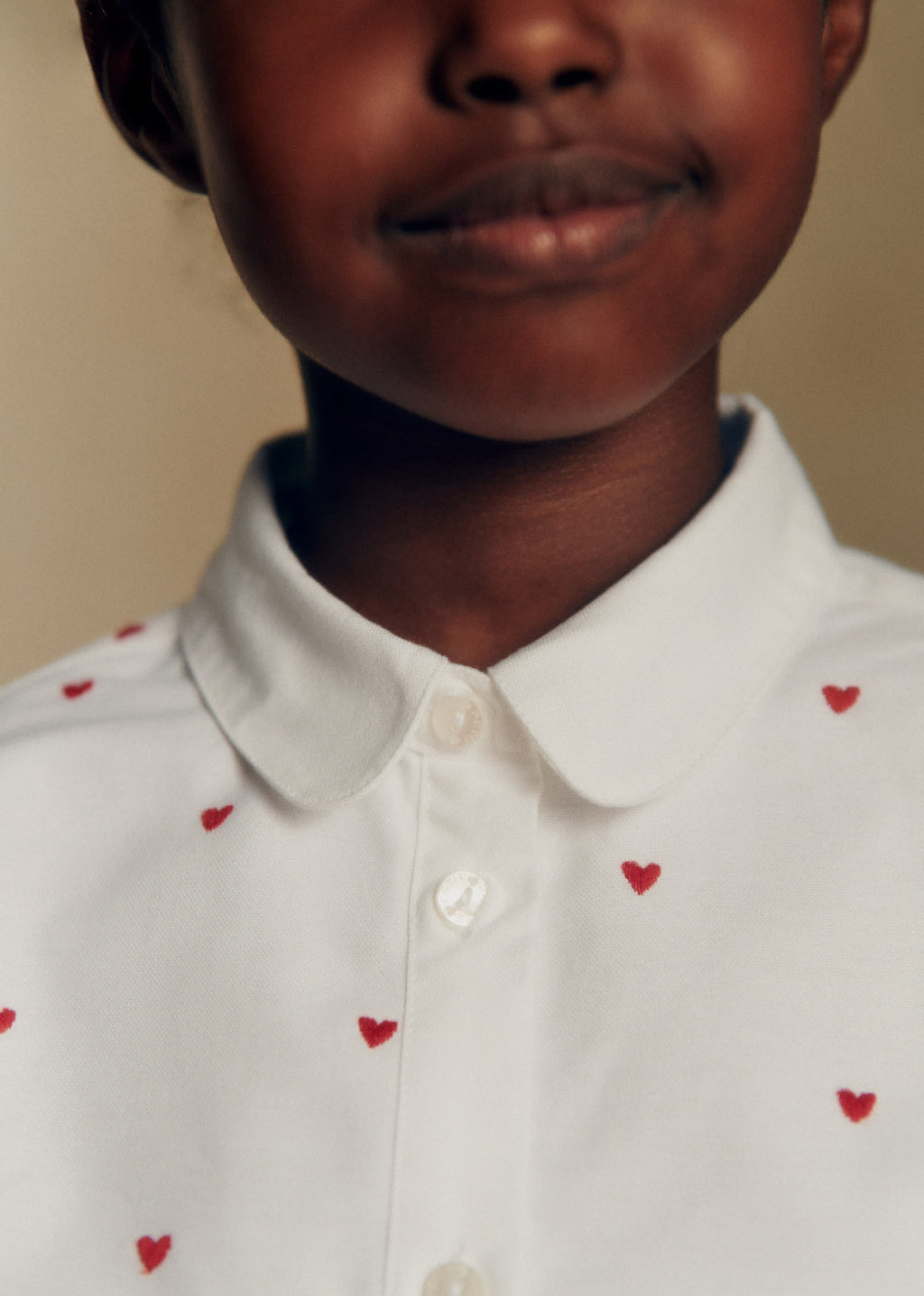 Chemise Pierro - Oxford Blanc / Coeurs Rouge