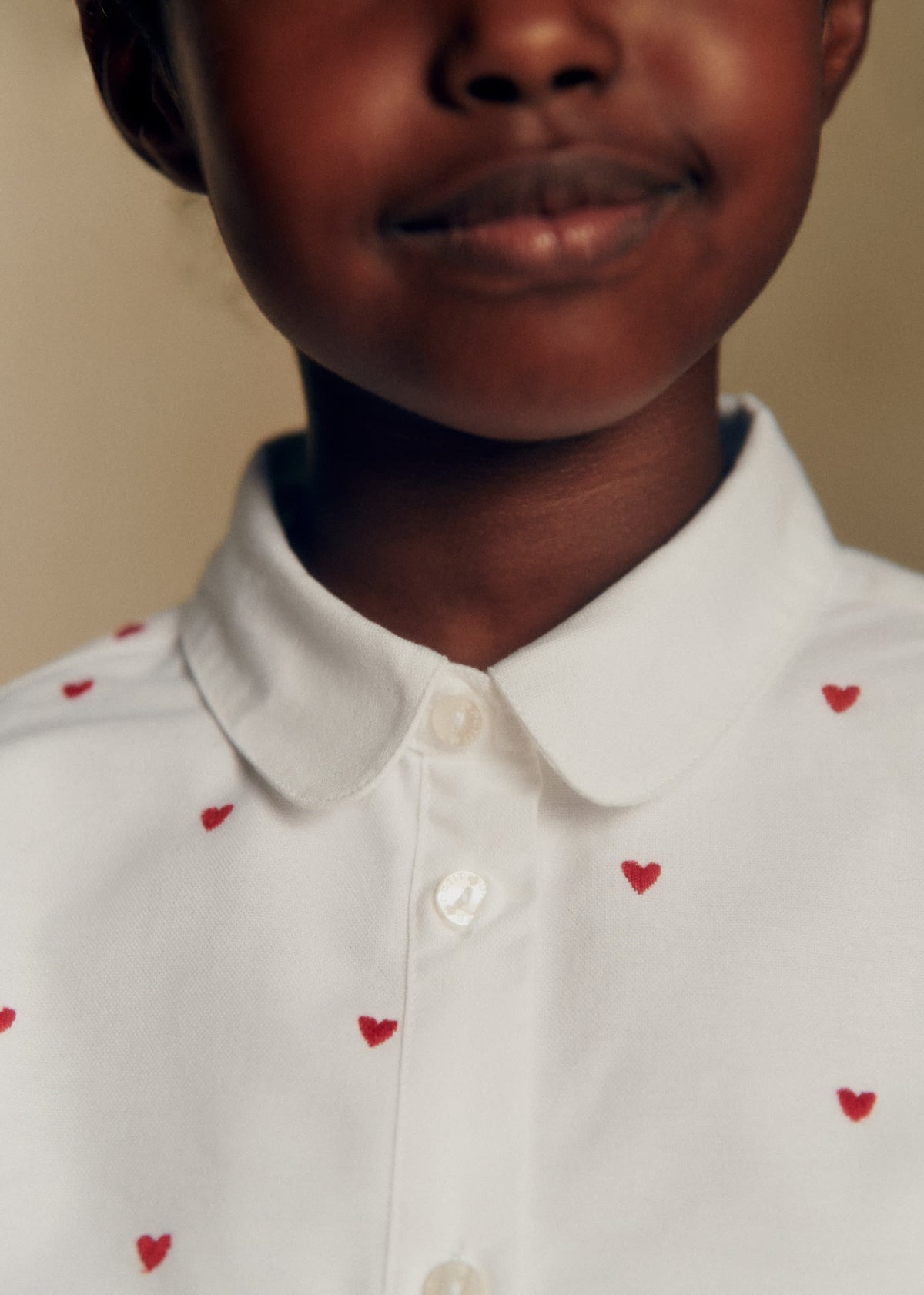 Chemise Pierro - Oxford Blanc / Coeurs Rouge