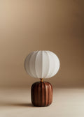Lampe Traviata petit modèle - Acajou - Abat-jour Sonate - Écru