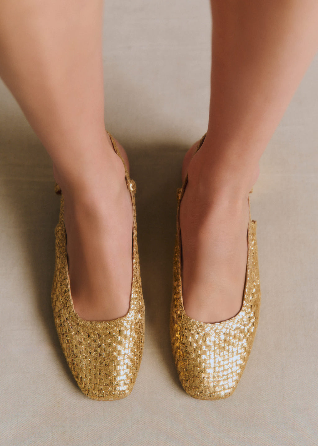 Escarpins Noemie - Doré Lisse Tressé