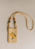 Pochette Tasha - Raphia Broderie Citron
