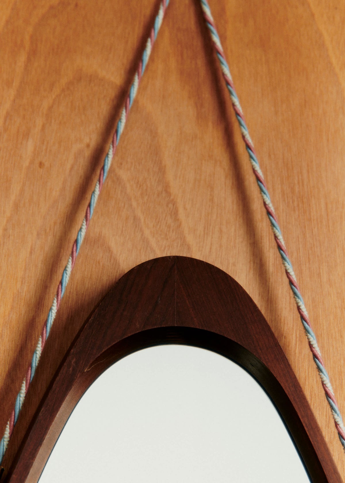 Miroir losange vintage en teck - Teck