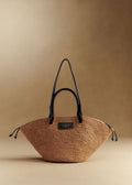 Panier Justine - Raphia Marine Naturel Foncé