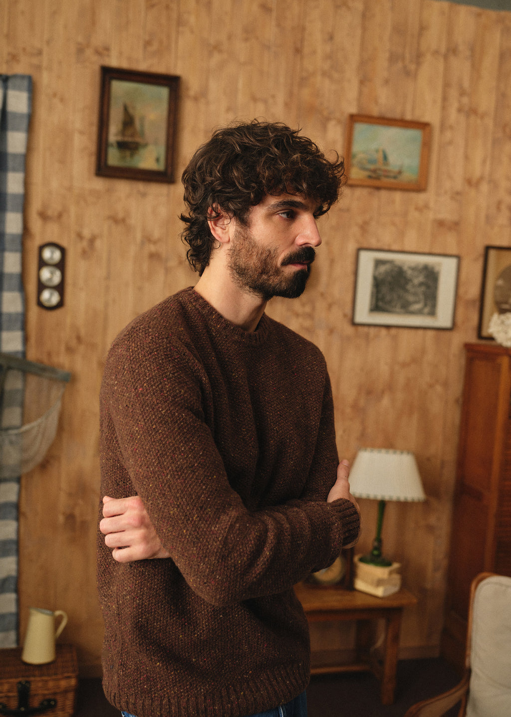 Pull Calder - Marron Moucheté